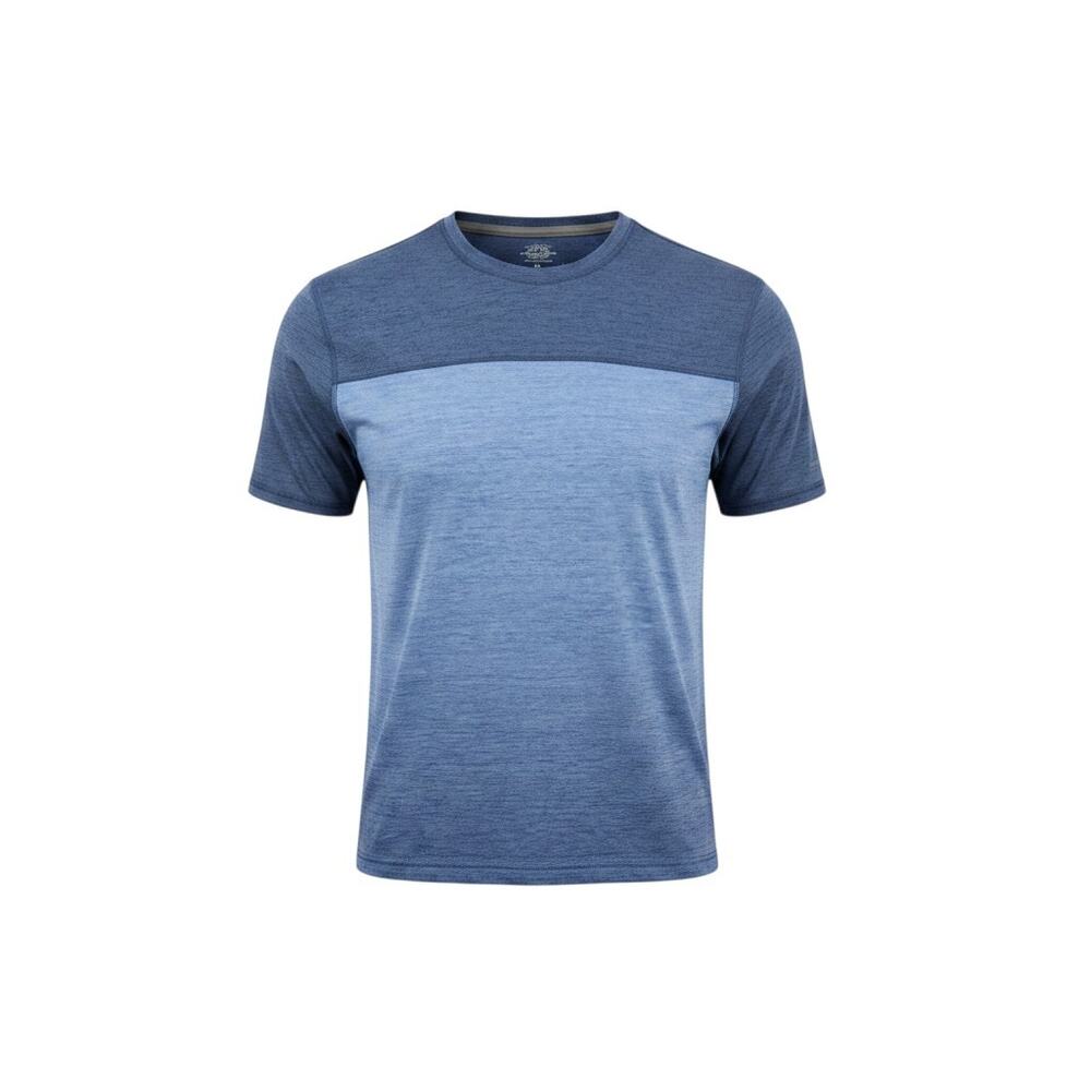 G.H. Bass & Co. Men's Two-Tone Crew Neck T-Shirt Blue XL
